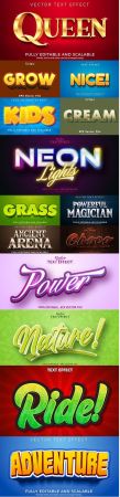 Editable font and 3d effect text design collection illustration 71