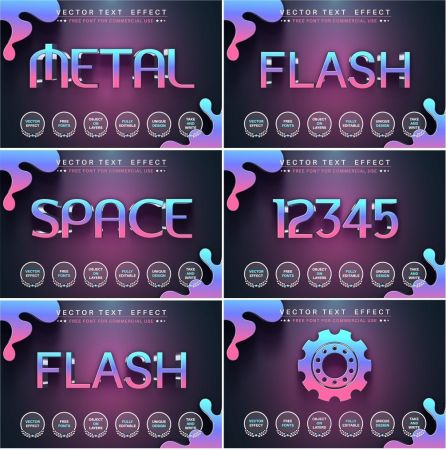 Space - editable text effect, font style