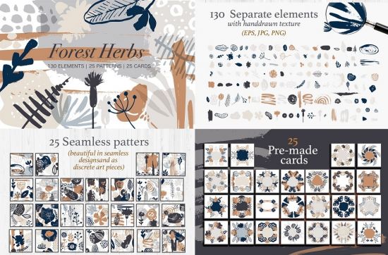 Forest herbs. Big graphic set - 3022968