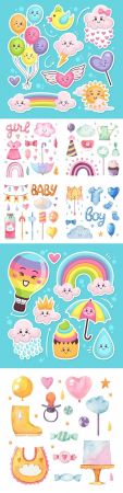 Chuva de amor painting watercolor collection decor elements 2