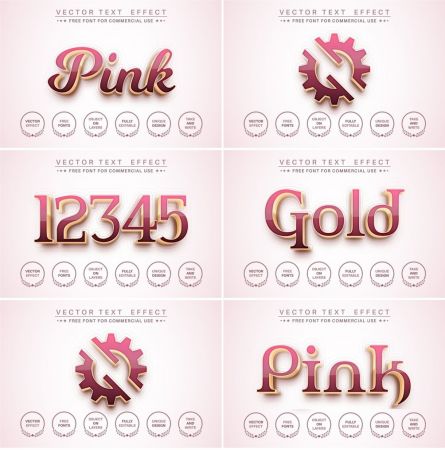 Pink gold - editable text effect, font style
