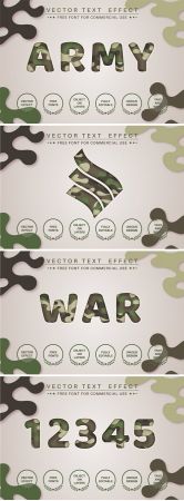 Paper military - editable text effect, font style