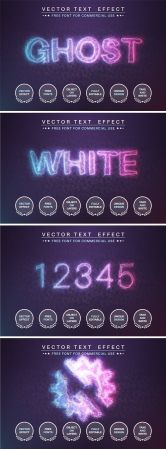 Glow ghost - editable text effect, font style
