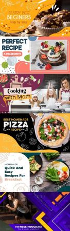 Recipes on Youtube template sketches design drawn recipes