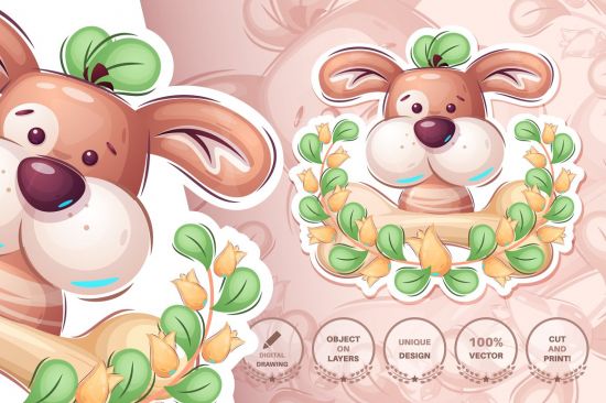 Cartoon character adorable puppy 6115441