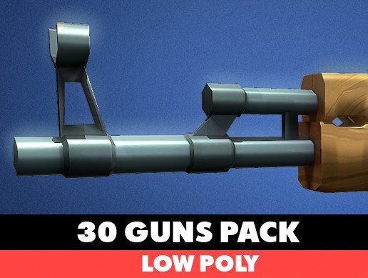 Unity Asset - 30 Low Poly Guns pack v1.2