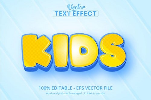 Kids text, Cartoon Style Editable Text Effect