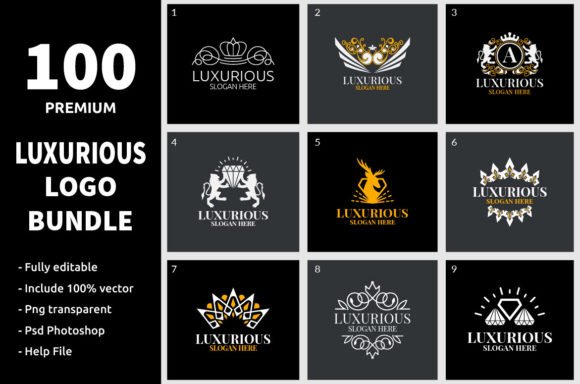 100 Luxurious Logo Bundle 7212231