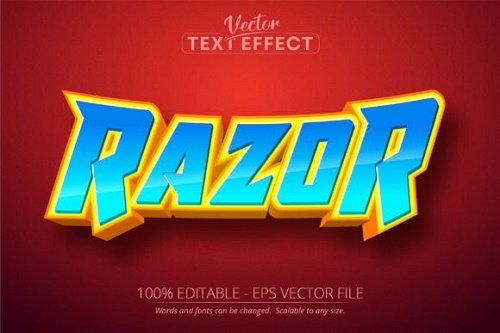 Razor text, Cartoon Style Editable Text Effect