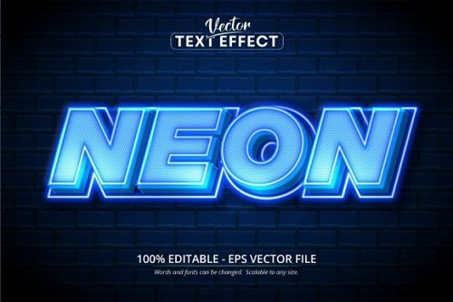 Neon text, Style Editable Text Effect