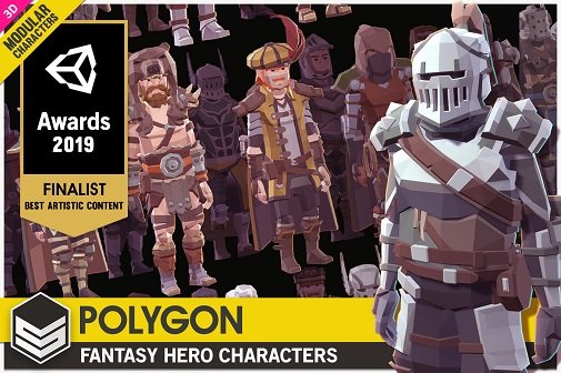 Unity Asset - POLYGON - Modular Fantasy Hero Characters v1.23