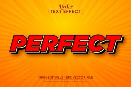 Perfect text, Cartoon Style Editable Text Effect