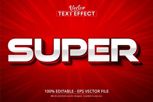 Super text, Red Color Style Editable Text Effect
