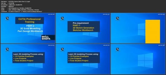 CATIA Pro Training - Part 2: 3D Solid Modeling- Part Design Workbench