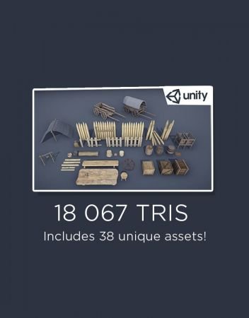 Medieval Props - Mega Pack Low-poly 3D model VR / AR / low-poly 3d model
