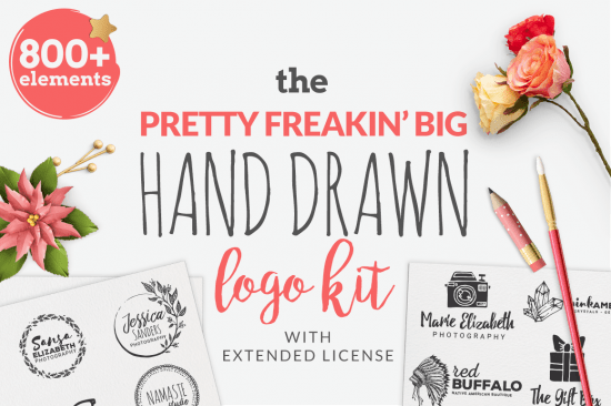 The Pretty Feakin' Big Hand-drawn Logo Kit 258834
