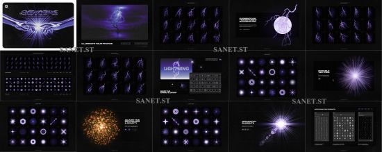 CreativeMarket - Lightning bolts &amp; lens flares bundle 6119414