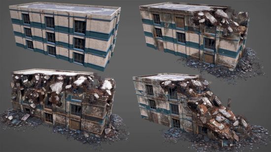 Unreal Engine Asset Pack - Destroyed Building Kit