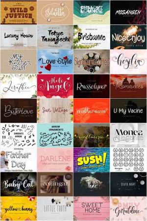 Mix Font Bundle 43 - 36 Premium Fonts