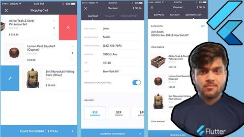 Shopping cart and Checkout UI from Scratch with Flutter