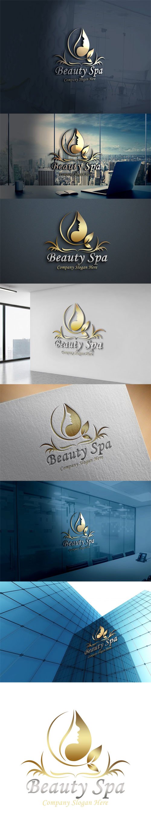 Beauty Spa Logo Design PSD Template