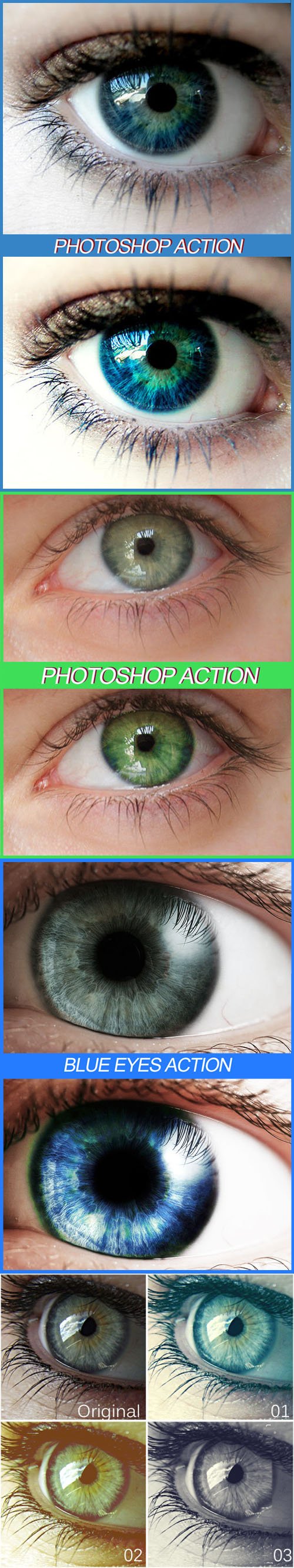 Colored & Bright Eyes Actions for Photoshop