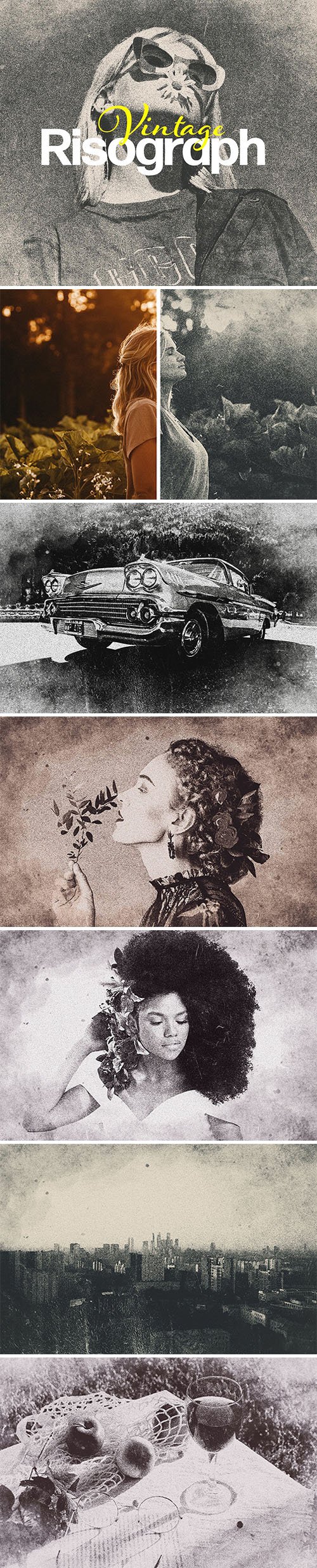 Vintage Risograph - Photoshop Photo Effect Template