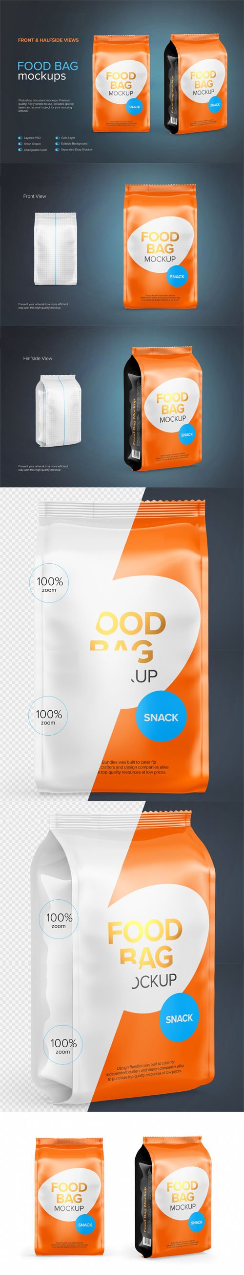 Food Pouch PSD Mockup Template