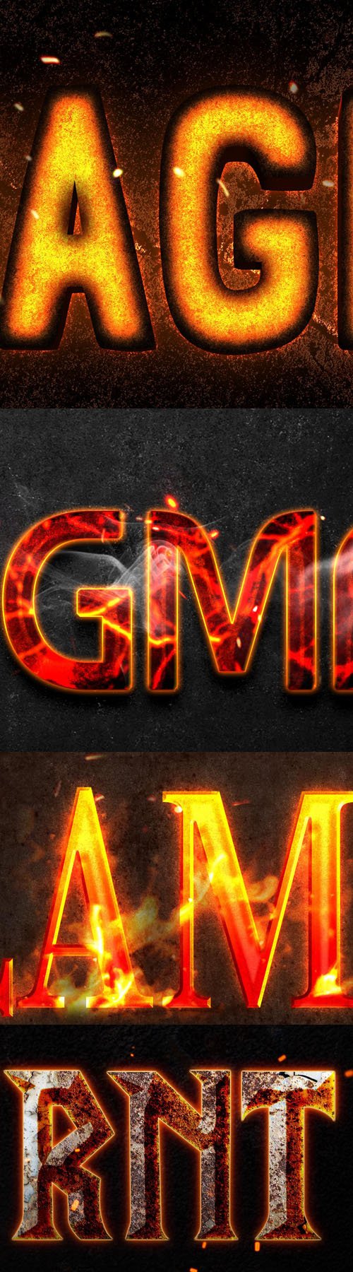 8 Fire Text Effects Templates for Photoshop