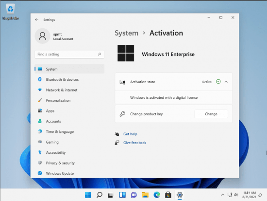Windows 11 Enterprise Build 22000.168 Non-TPM 2.0 Compliant x64 En-US Activated August 2021