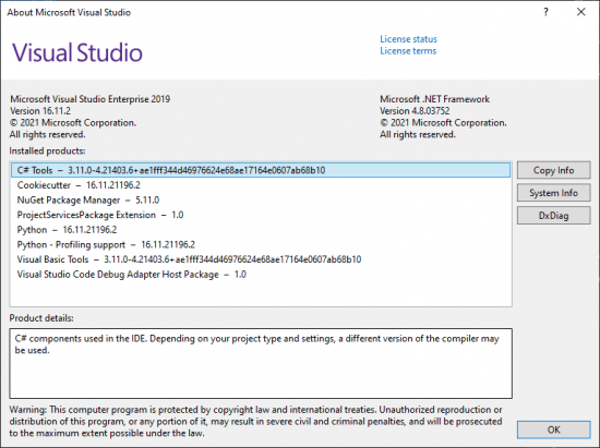 Microsoft Visual Studio Enterprise 2019 v16.11.2 (Build 16.11.31624.102) Multilingual
