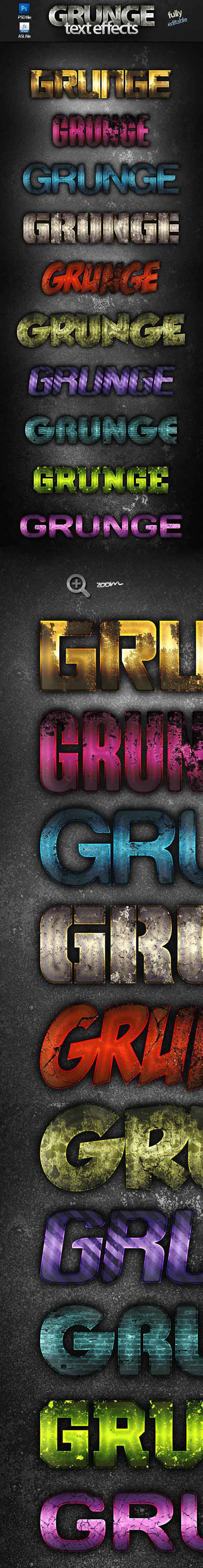 10 Grunge Text Effects Styles for Photoshop