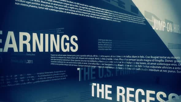 Videohive - Happy Sounding Economic Headlines Loop - 33180307