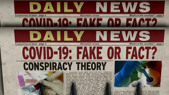 Videohive - Covid-19 pandemic news fake or fact newspaper printing press - 33721501