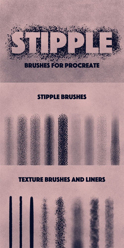 17 Stippling Brushes Procreate