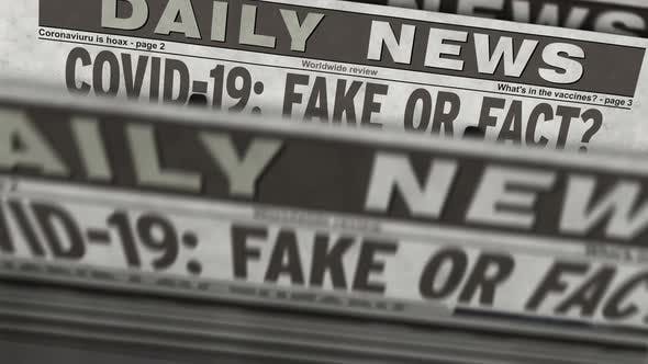 Videohive - Covid-19 pandemic news fake or fact newspaper printing press - 33721502