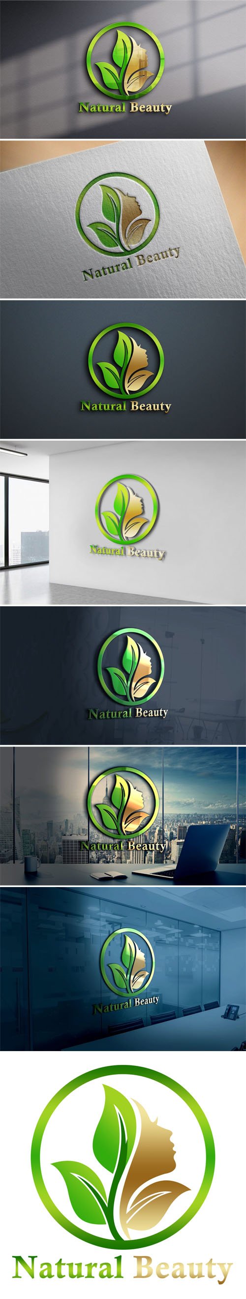 Natural Beauty Logo PSD Design Template