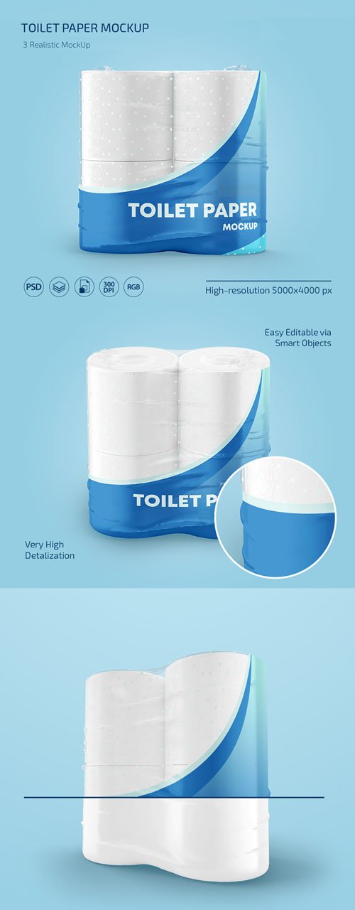 Realistic Toilet Paper PSD Mockup Template