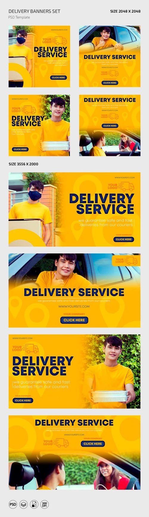 8 Delivery Banners PSD Templates