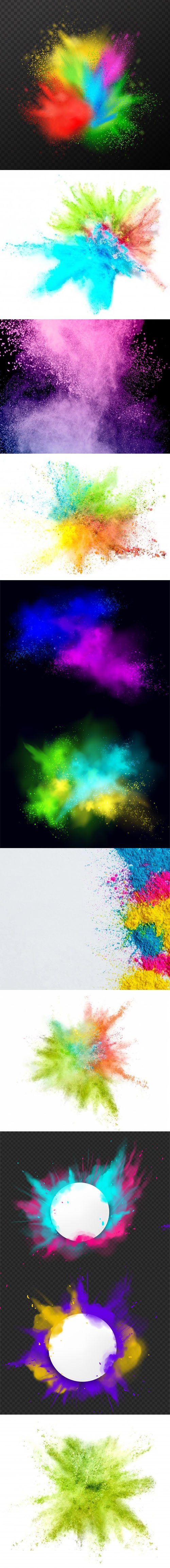 Amazing Paint & Powder Explosions Vector Design Templates