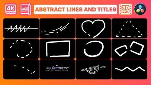 Abstract Lines &amp; Titles for DaVinci Resolve - 34936646