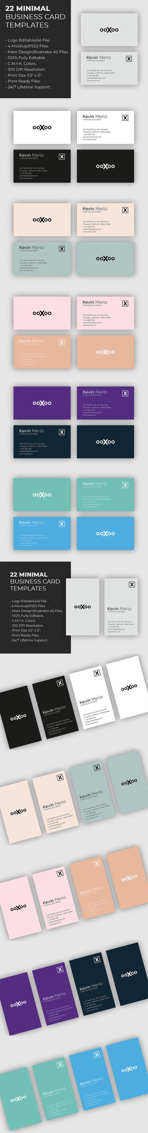 22 Minimal Business Card Vector Design Templates