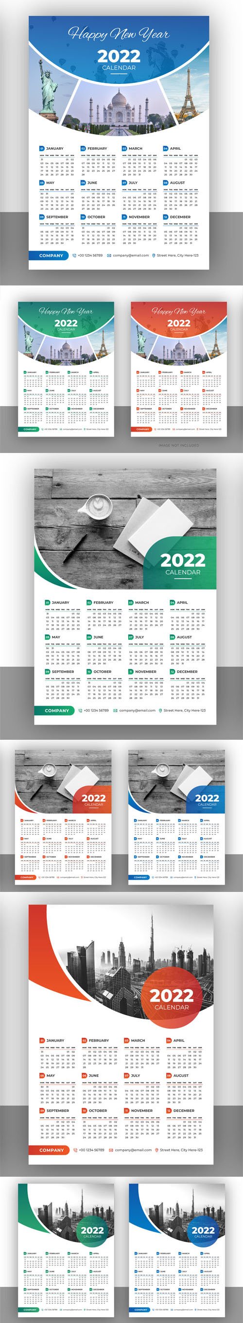 18 Calendar 2022 Vector Templates