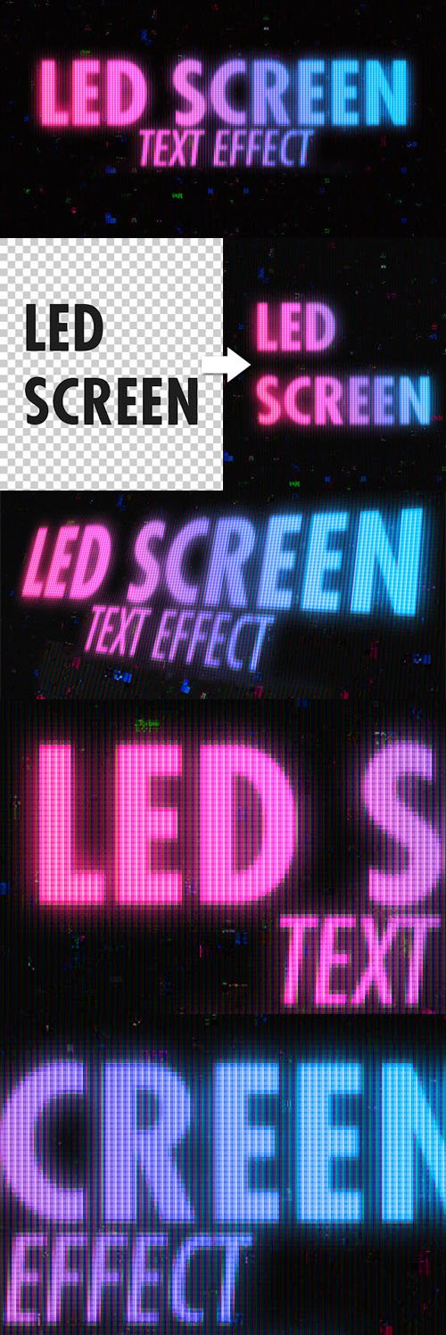 LED Screen Text Effect for Photoshop + Tutorial