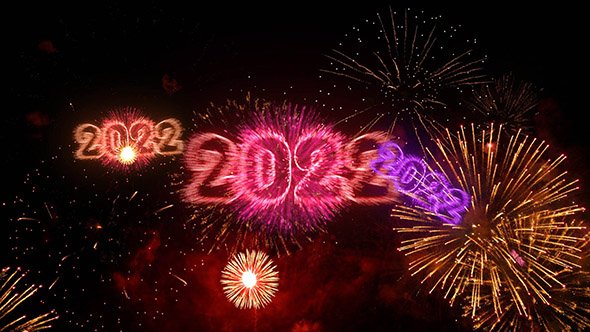 New Year's footage 2022 fireworks in 4K