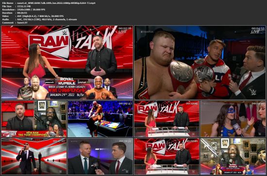 WWE RAW Talk 10th Jan 2022 1080p WEBRip h264-TJ