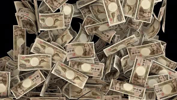 Videohive - Falling Japanese Yen Bills Money Transition - 36389892