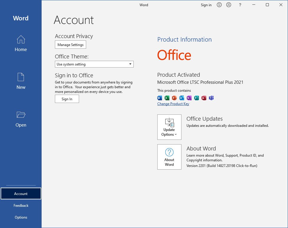 Microsoft Office Professional Plus 2016 2021 Retail VL Version 2201