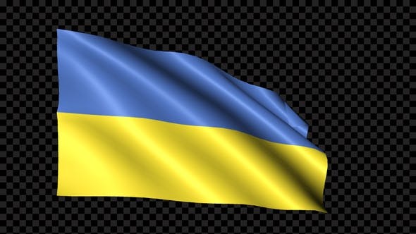 Videohive - Ukraine Flag Blowing In The Wind - 36398753