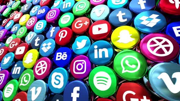 Videohive - Metalic Social Media Icons - 36359687